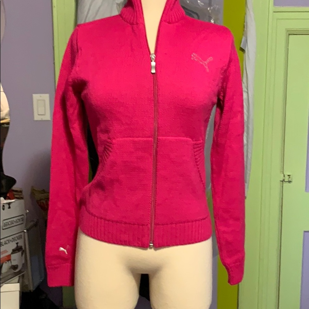 Puma hot pink sweater size M